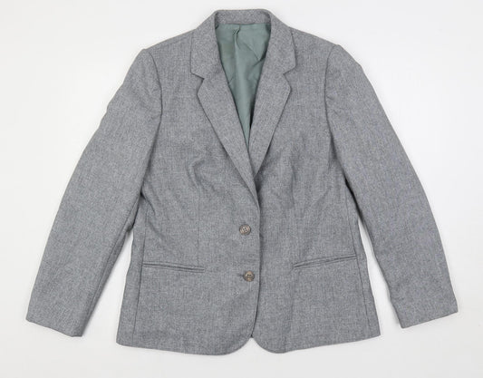 St Michael Womens Grey Jacket Blazer Size 16 Button