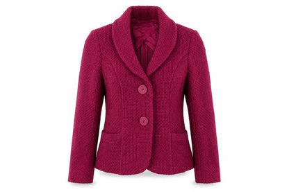 Front view of Alex & Co. women’s purple jacket blazer, size UK 10, button