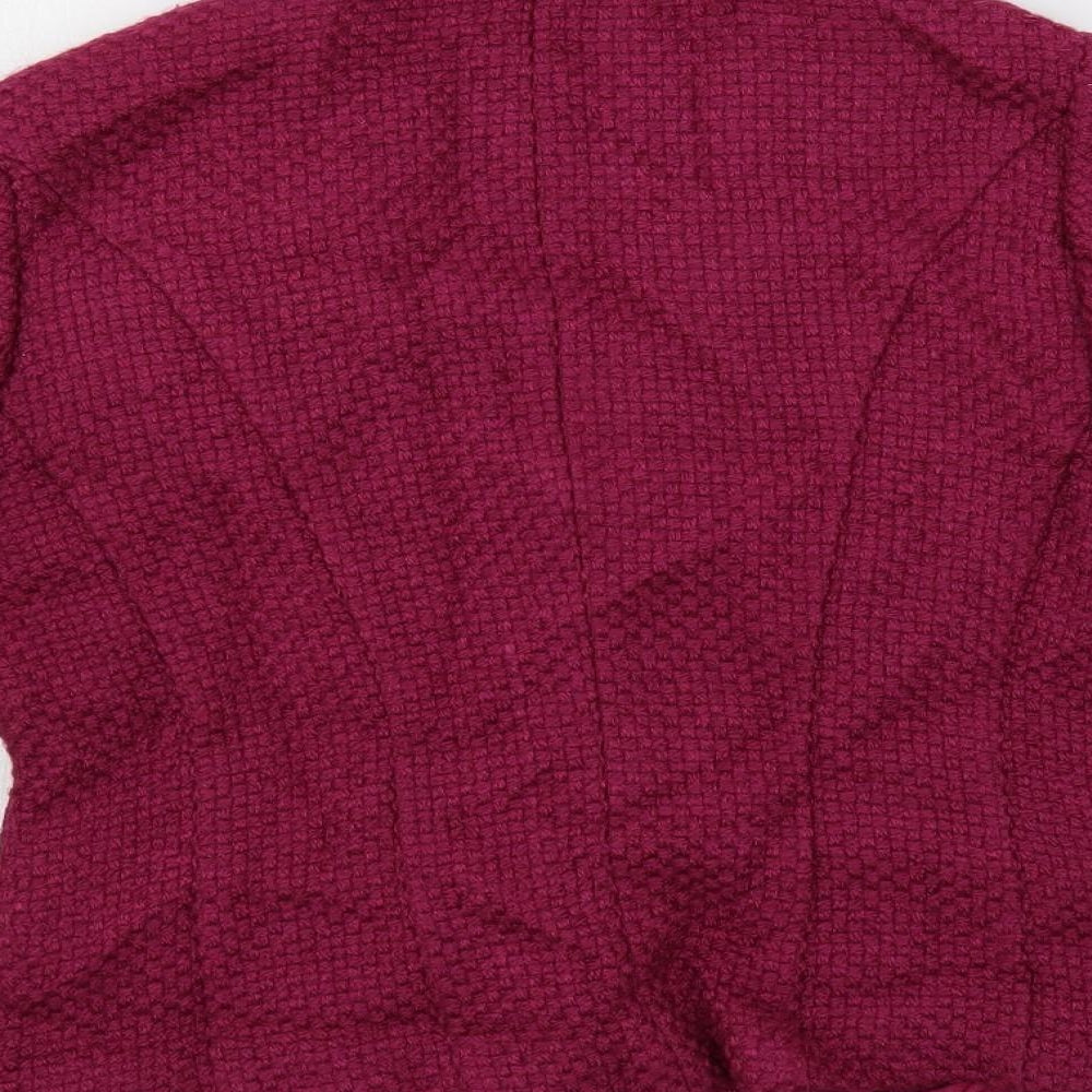 Brand and care label for Alex & Co. women’s purple jacket blazer, size UK 10, button
