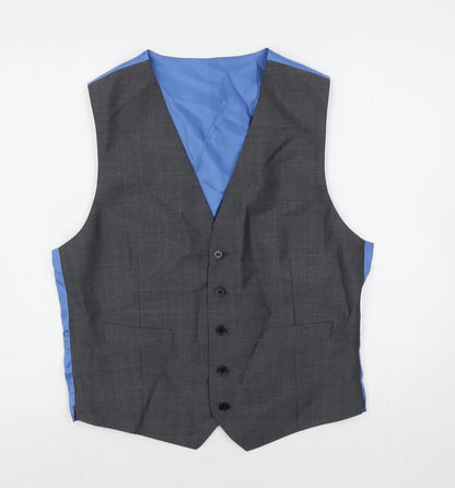 Additional front view of Autograph men’s grey wool jacket suit waistcoat, size 38, regular