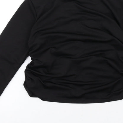 Brand and care label for As You women’s black polyester basic blouse, size UK 10, round neck - keyhole neck