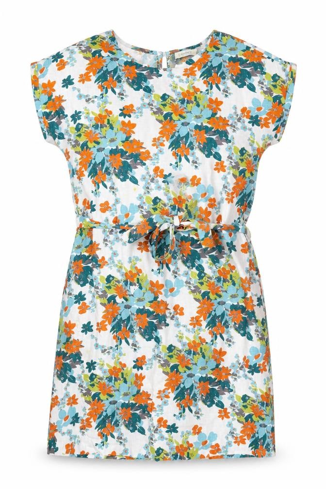 Lily & Me Womens Multicoloured Floral Viscose A-Line Size 10 Round Neck Button