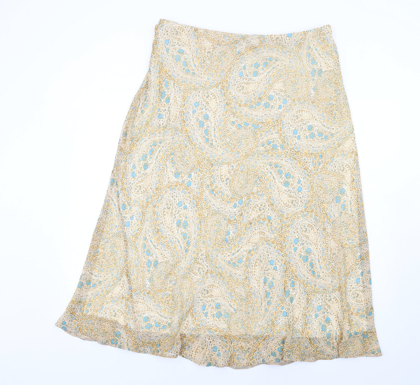 Classic Womens Multicoloured Paisley Polyester A-Line Skirt Size 18