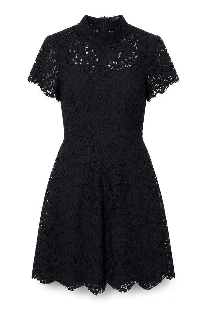Missguided Womens Black Polyester A-Line Size 10 Mock Neck Zip