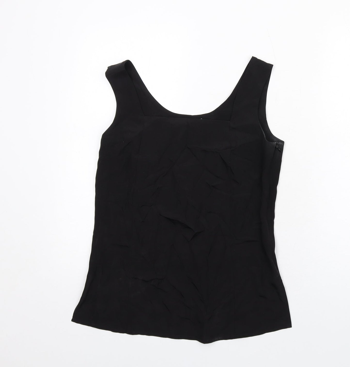 Wall Womens Black Polyester Basic Tank Size S Square Neck