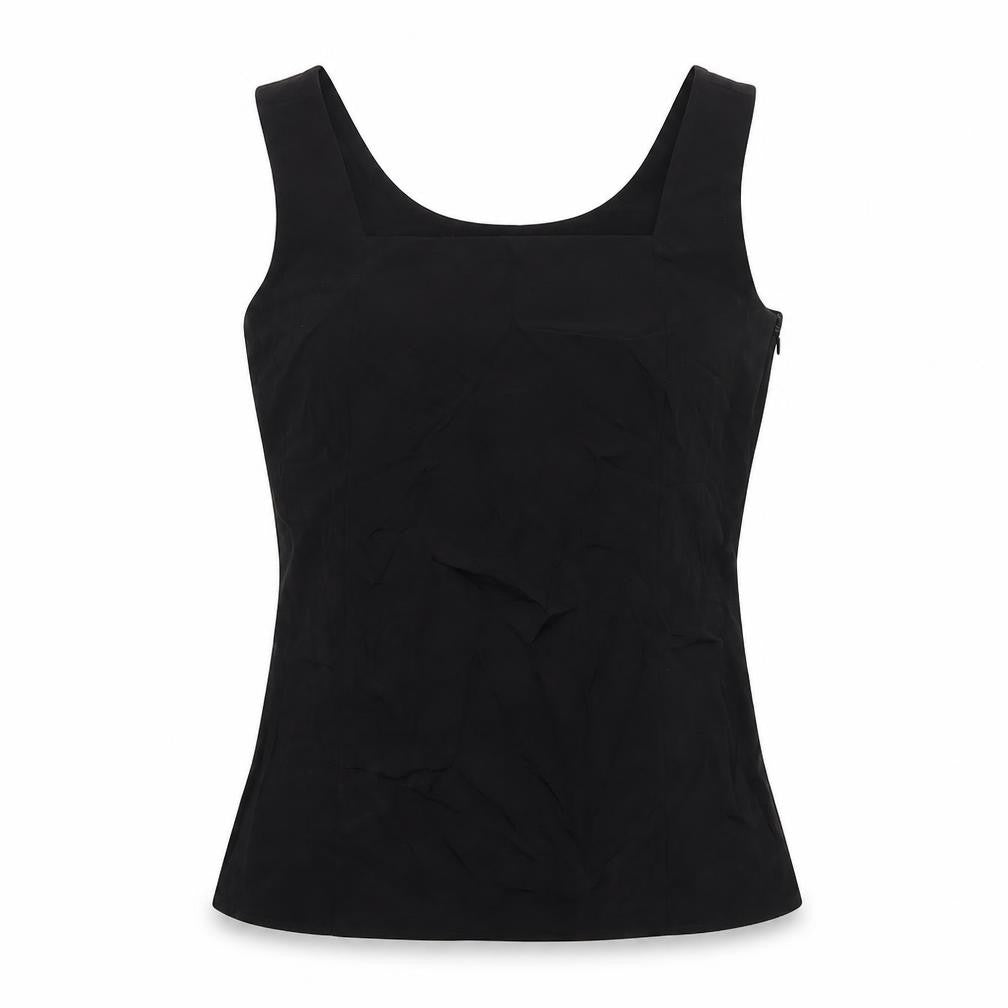 Wall Womens Black Polyester Basic Tank Size S Square Neck