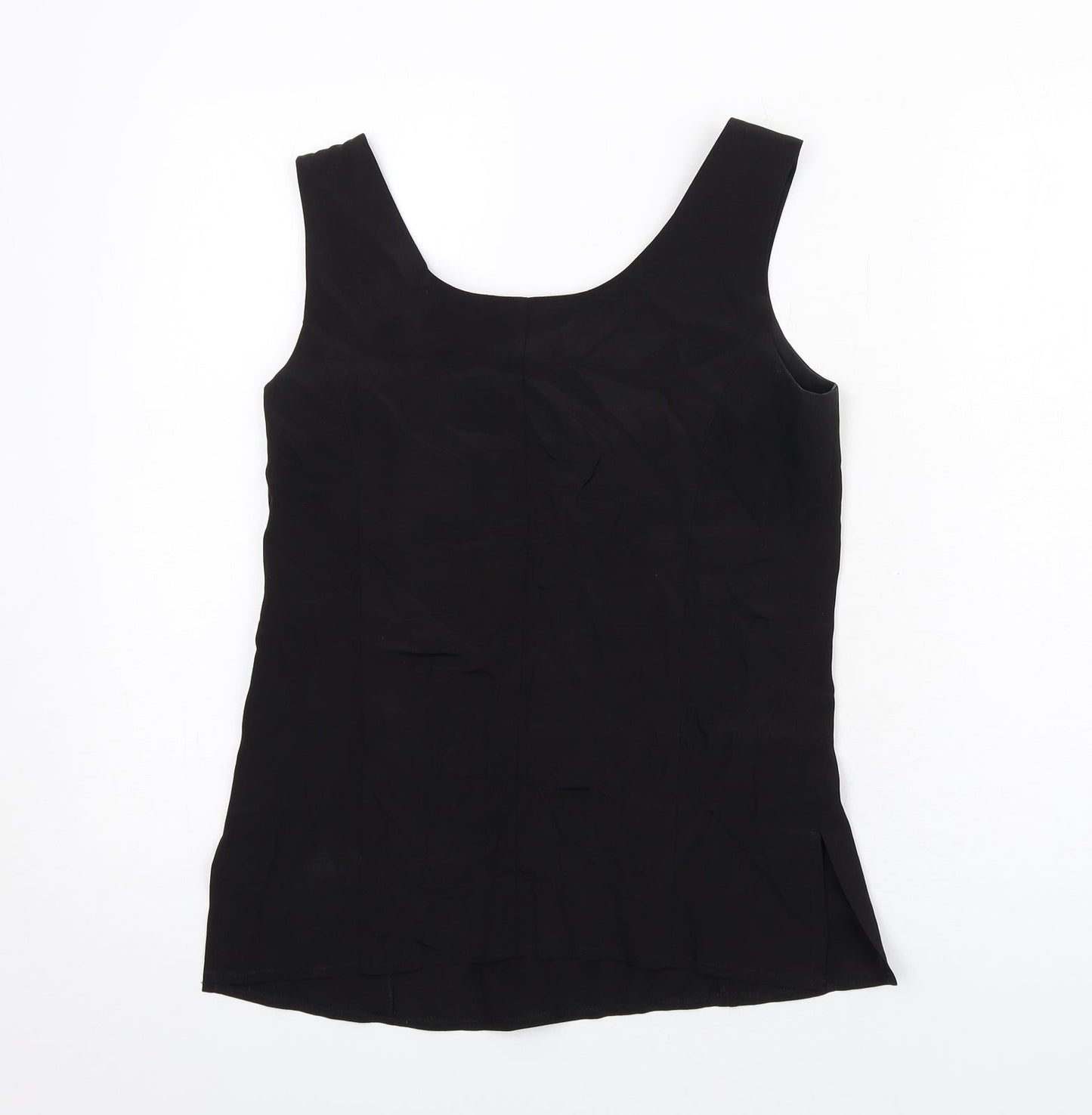 Wall Womens Black Polyester Basic Tank Size S Square Neck