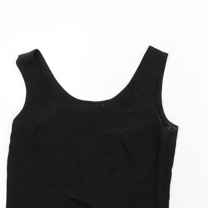 Wall Womens Black Polyester Basic Tank Size S Square Neck