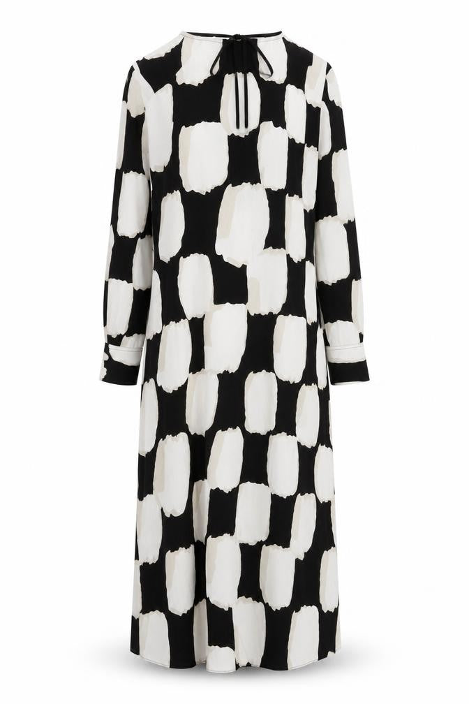 Marks & Spencer Womens Multicoloured Geometric Viscose Maxi Size 8 Round Neck Zip