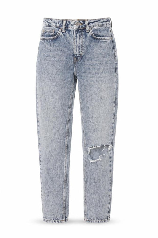 Topshop Womens Blue Cotton Mom Jeans Size 26 in L30 in Regular Zip