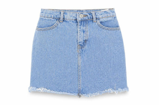 John Galt Womens Blue Cotton Mini Skirt Size S Zip
