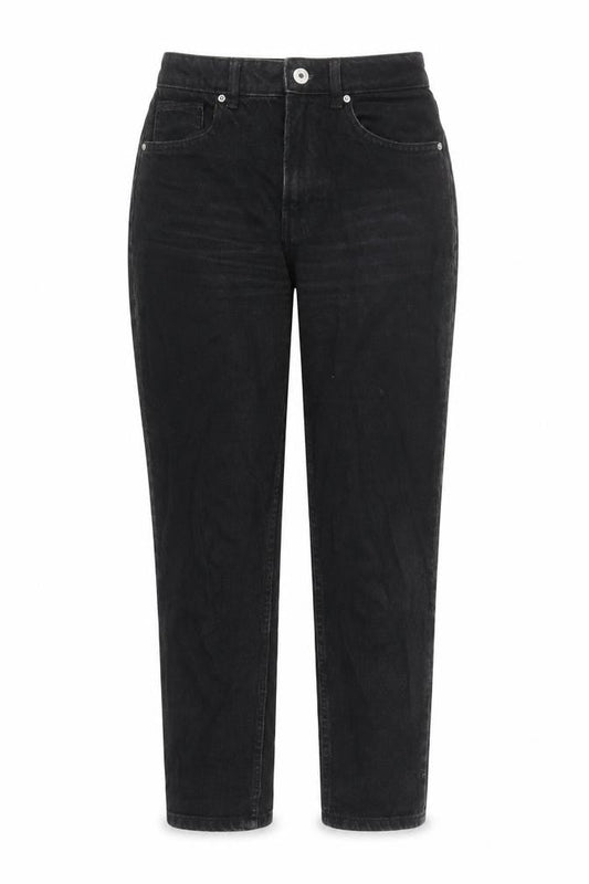 Bershka Womens Black Cotton Mom Jeans Size 26 in L26 in Regular Zip