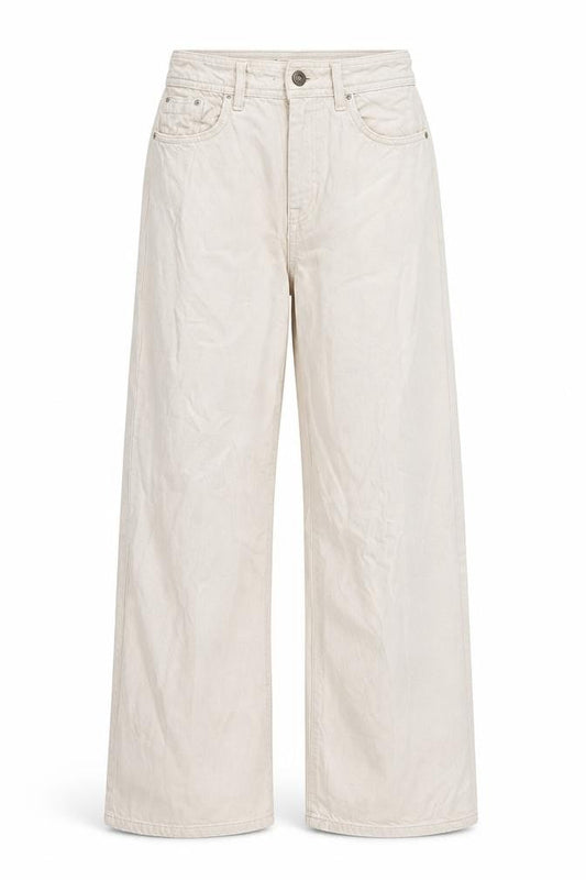 Bershka Womens Beige Polyester Wide-Leg Jeans Size 26 in L29 in Regular Zip