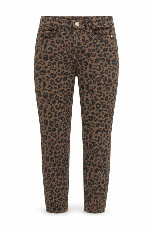 Stradivarius Womens Brown Animal Print Polyester Skinny Jeans Size 26 in L27 in Regular Zip - Leopard Pattern