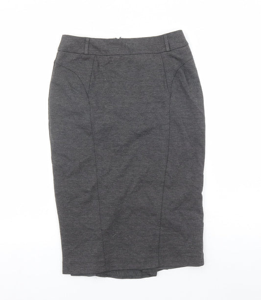 South Womens Grey Polyester Straight & Pencil Skirt Size 10 Zip