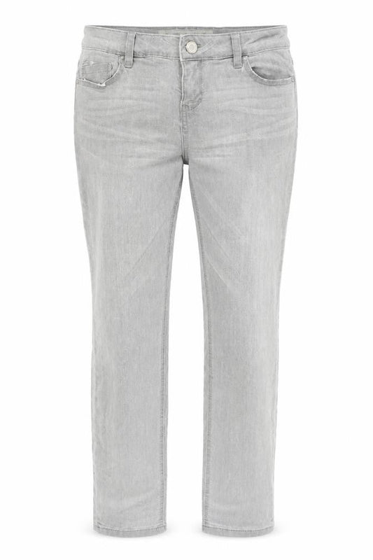 Denim & Co. Womens Grey Cotton Straight Jeans Size 12 L30 in Regular Zip