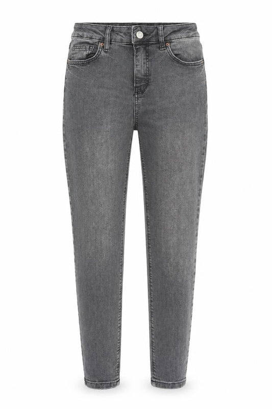 Denim & Co. Womens Grey Cotton Straight Jeans Size 8 L26 in Regular Zip