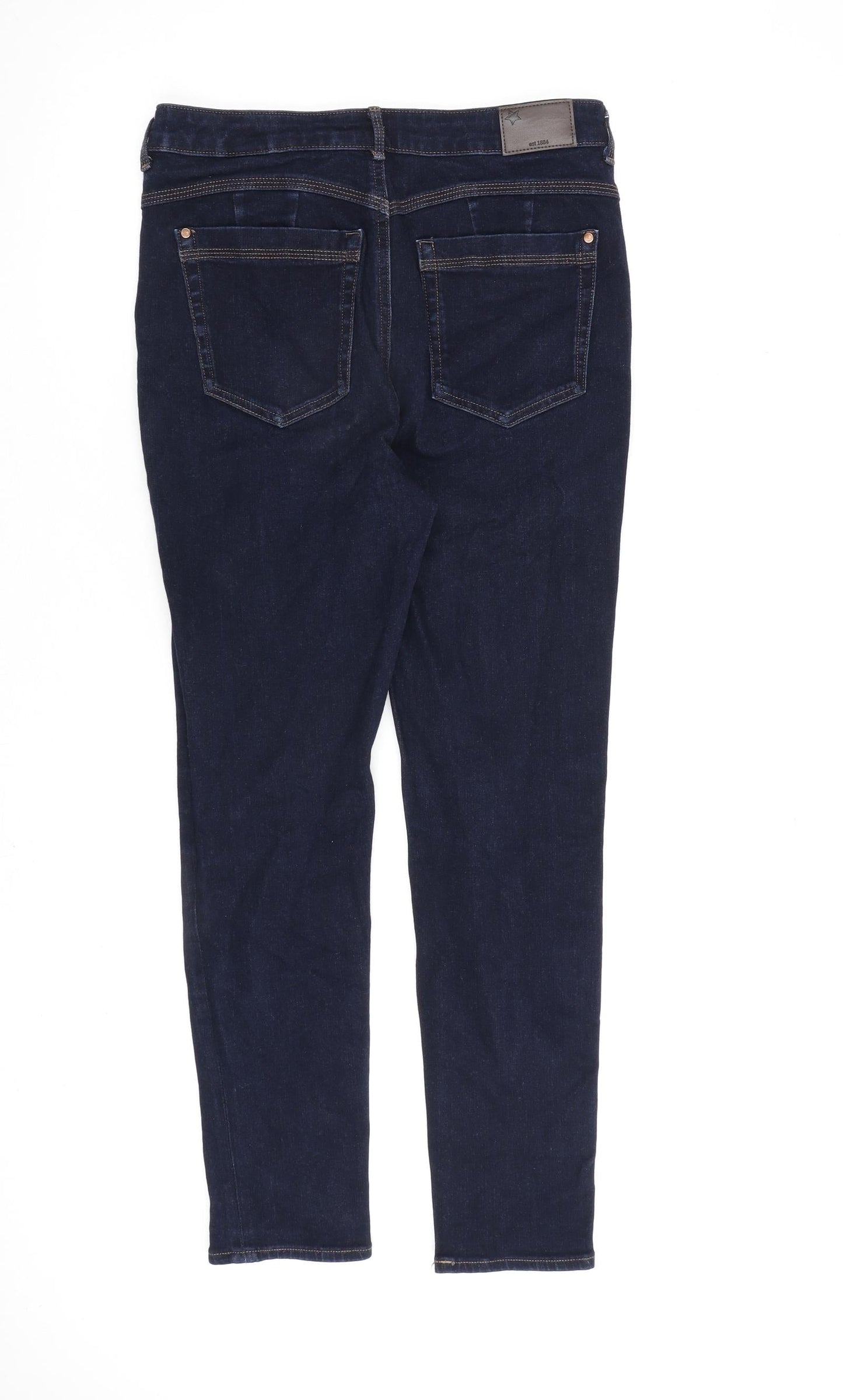 Per Una Womens Blue Cotton Straight Jeans Size 30 in L27 in Regular Zip