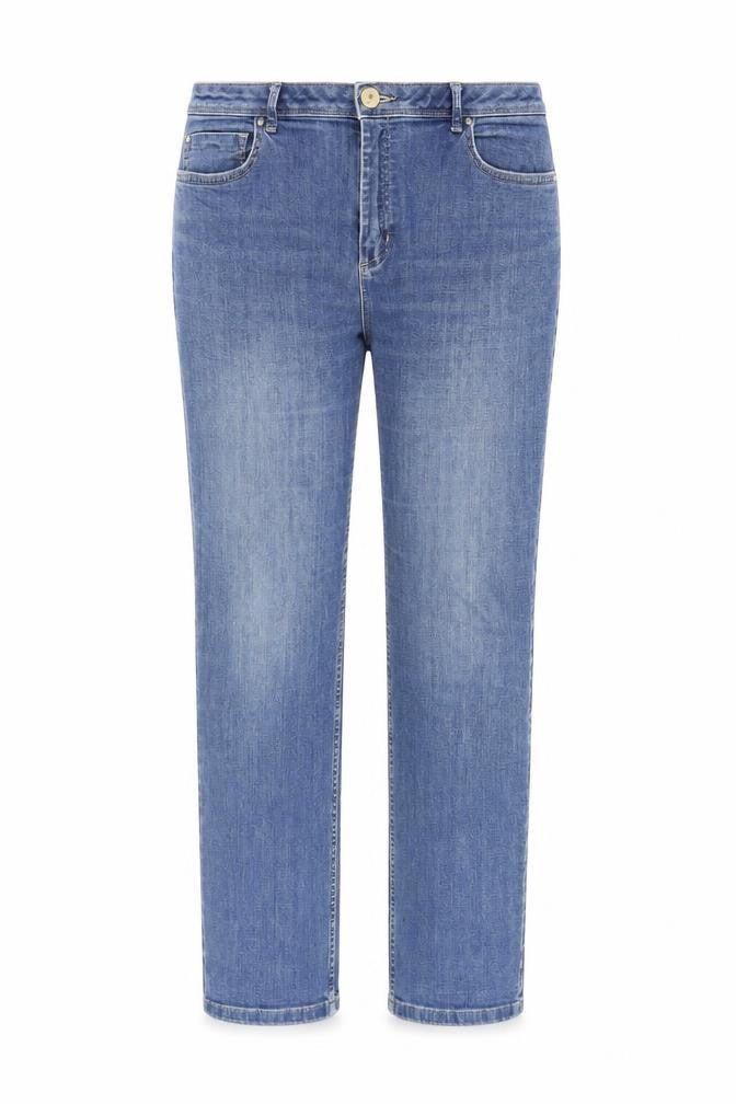 Per Una Womens Blue Cotton Straight Jeans Size 34 in L26 in Regular Zip