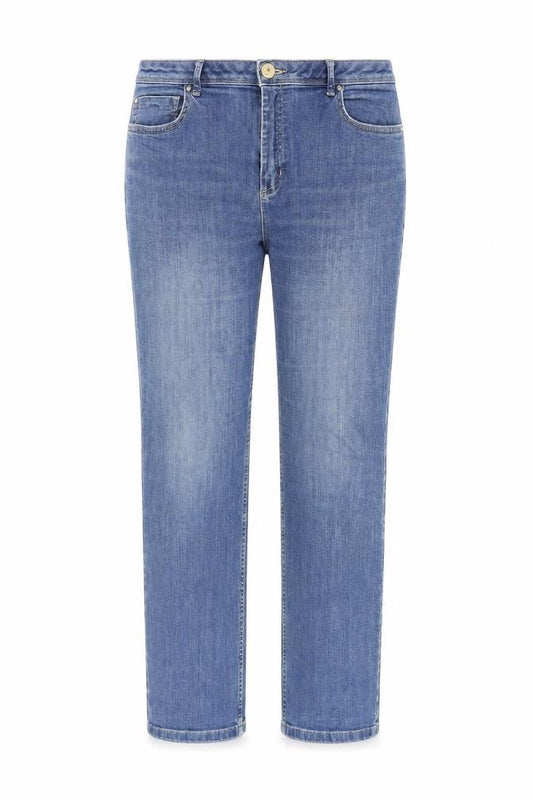 Per Una Womens Blue Cotton Straight Jeans Size 34 in L26 in Regular Zip