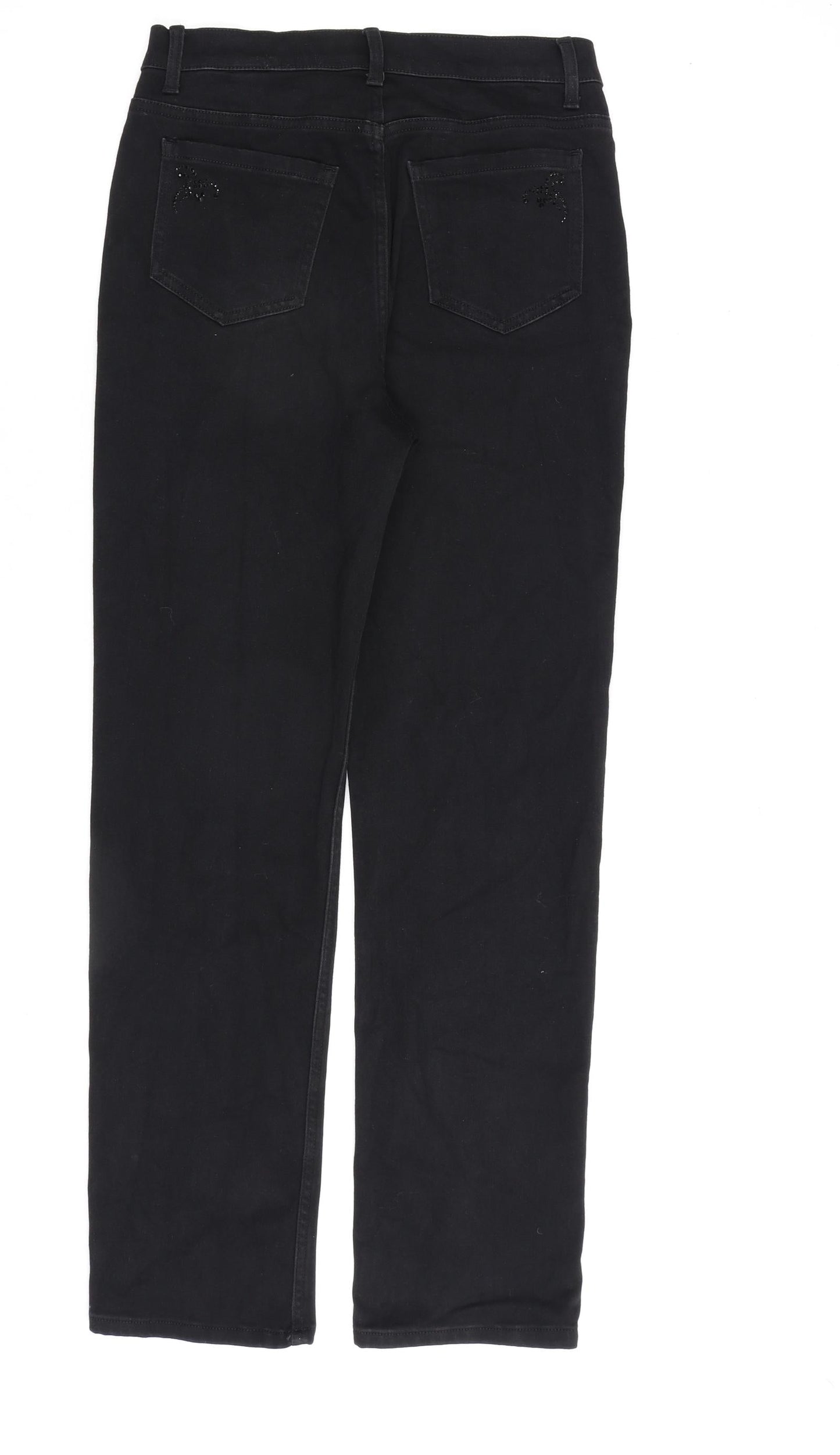 Marks and Spencer Womens Black Cotton Skinny Jeans Size 10 L30 in Regular Zip