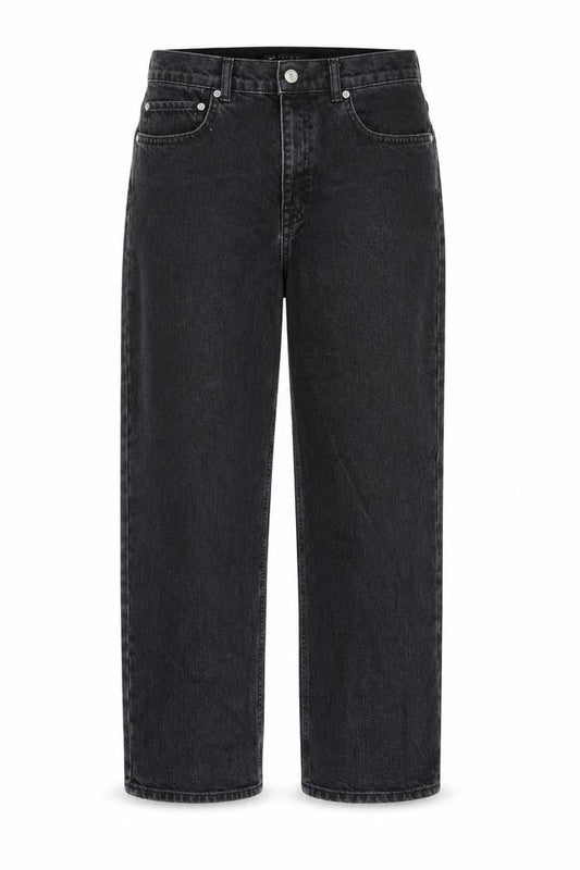 ASOS Womens Black Cotton Wide-Leg Jeans Size 30 in L32 in Regular Zip