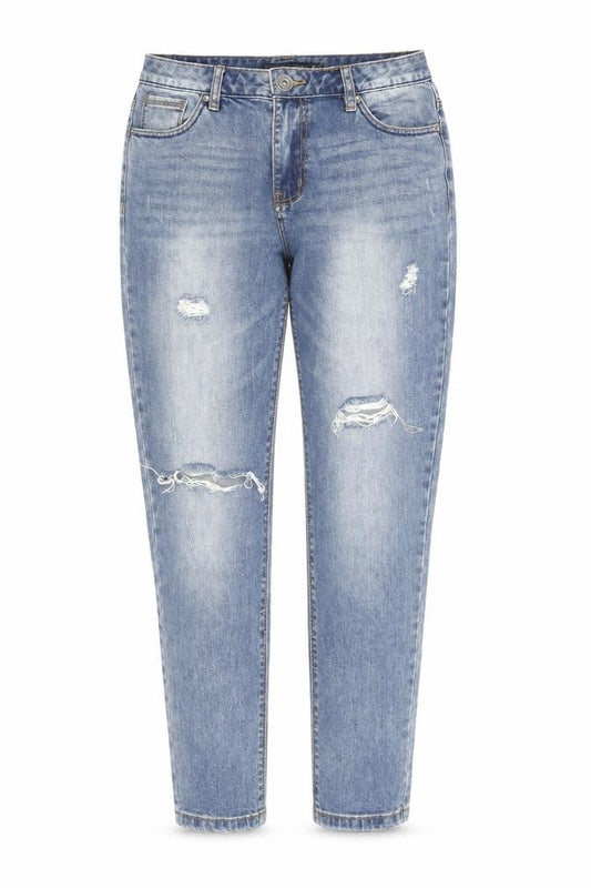 H. Connect Womens Blue Cotton Mom Jeans Size 32 in L27 in Regular Zip