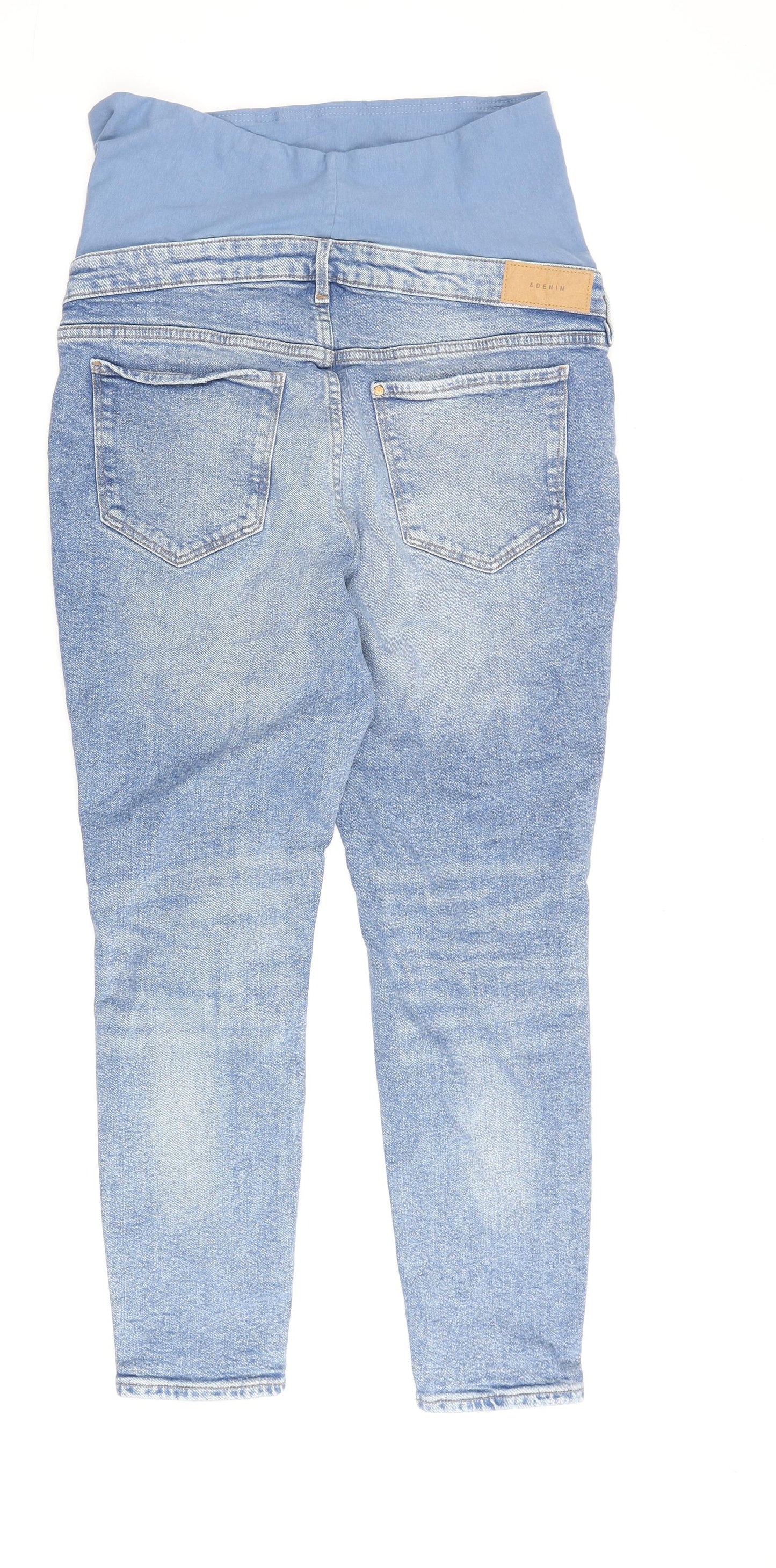 H&M Womens Blue Cotton Skinny Jeans Size L L27 in Regular Button