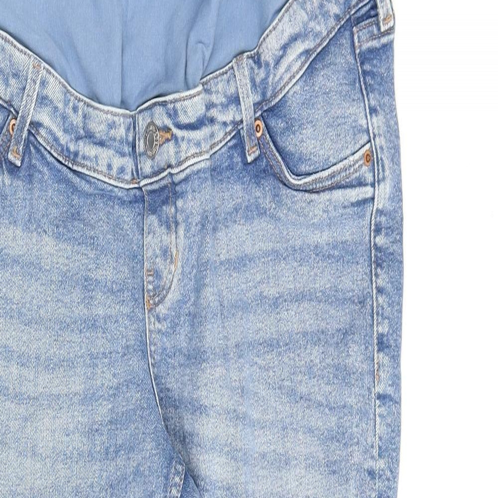 H&M Womens Blue Cotton Skinny Jeans Size L L27 in Regular Button