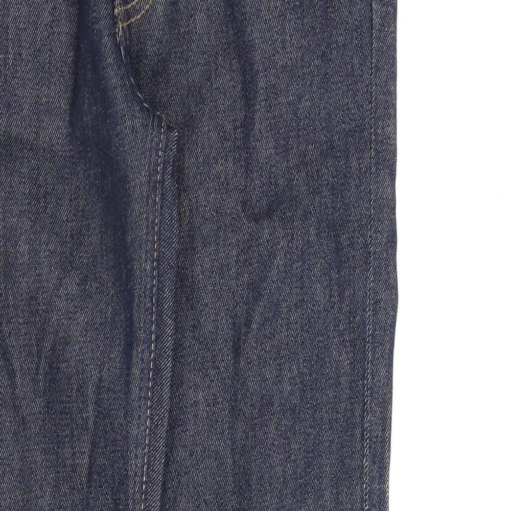 Weekday Womens Blue Cotton Straight Jeans Size 27 in L30 in Regular Zip