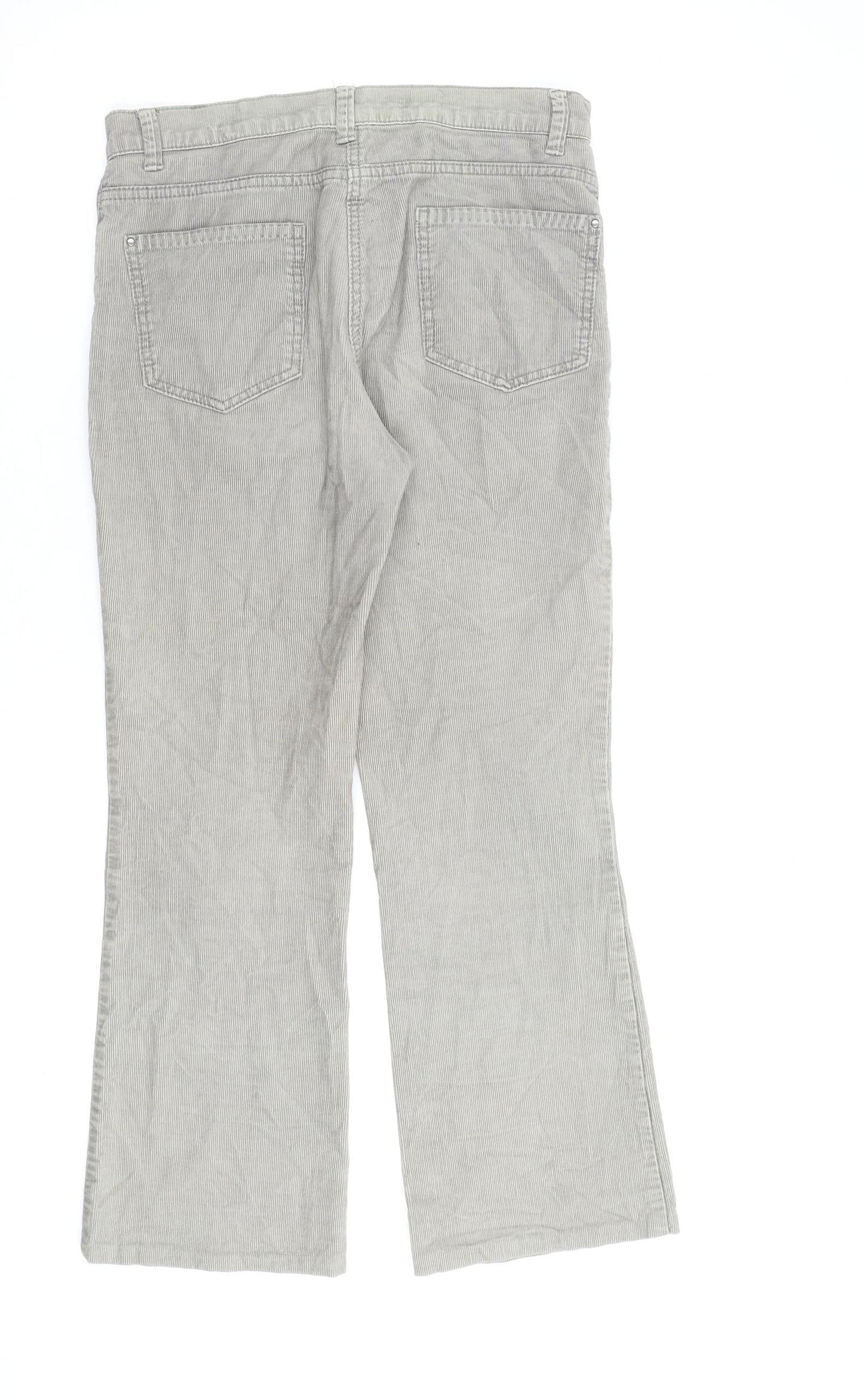 Marks and Spencer Womens Green Cotton Straight Jeans Size 8 L26 in Regular Zip