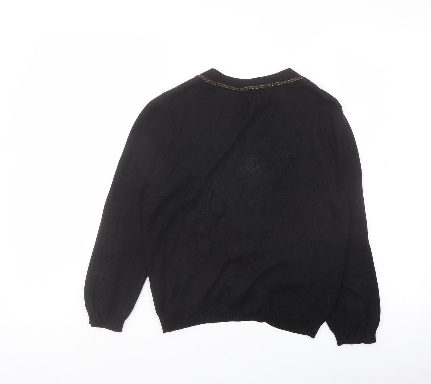 Wallis Womens Black V-Neck Viscose Cardigan Jumper Size 10