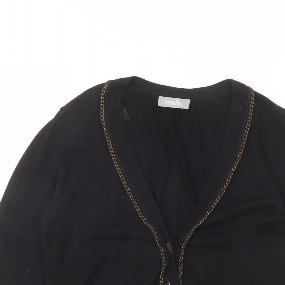 Wallis Womens Black V-Neck Viscose Cardigan Jumper Size 10