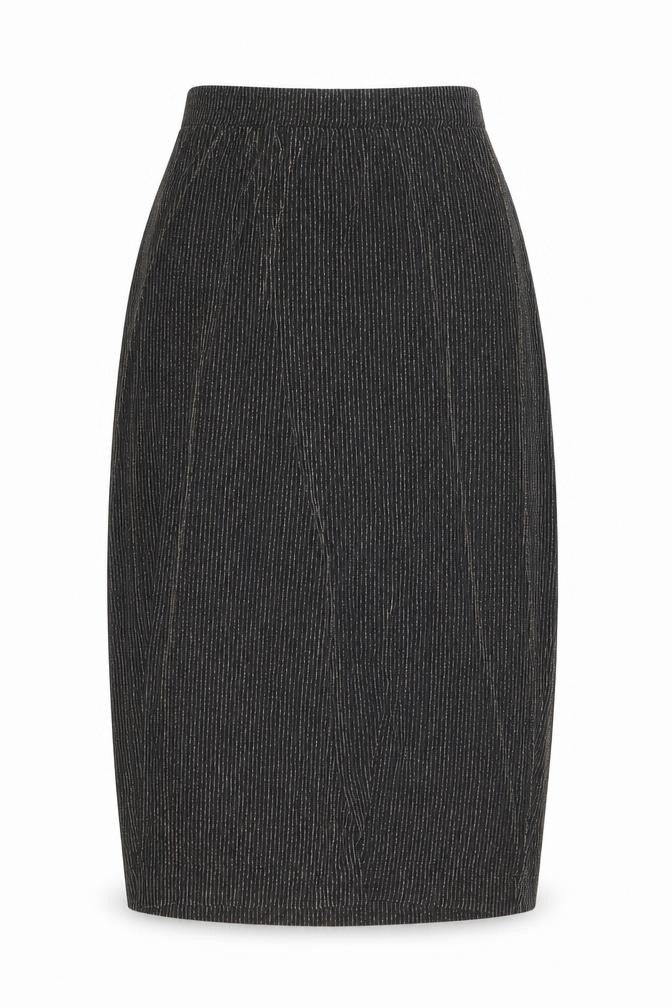 Monki Womens Black Striped Polyamide A-Line Skirt Size XS