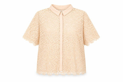 Zara Womens Pink Polyester Basic Button-Up Size M Collared