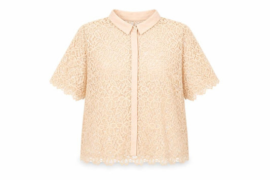 Zara Womens Pink Polyester Basic Button-Up Size M Collared