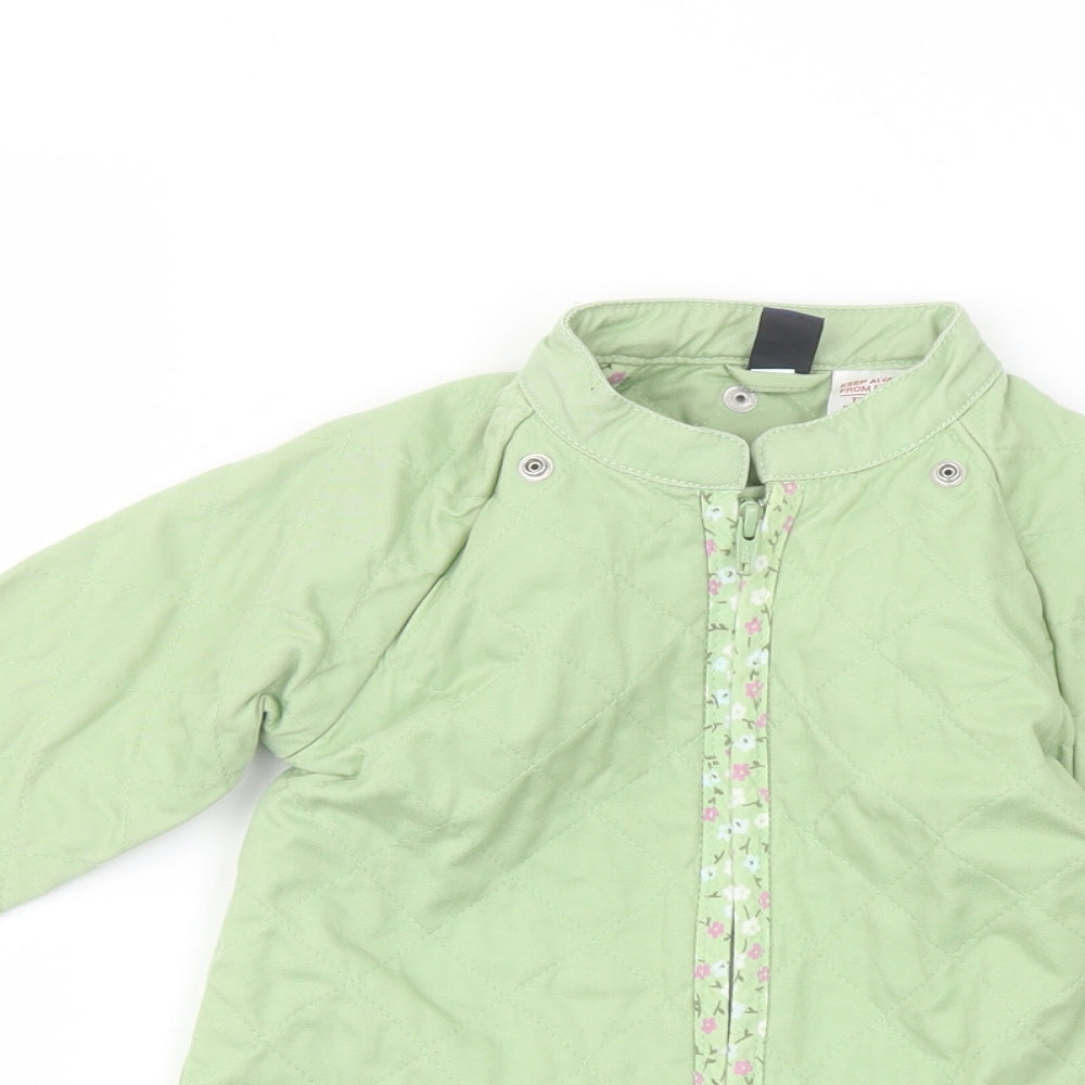 Gap Girls Green Jacket Size 3 Years Zip