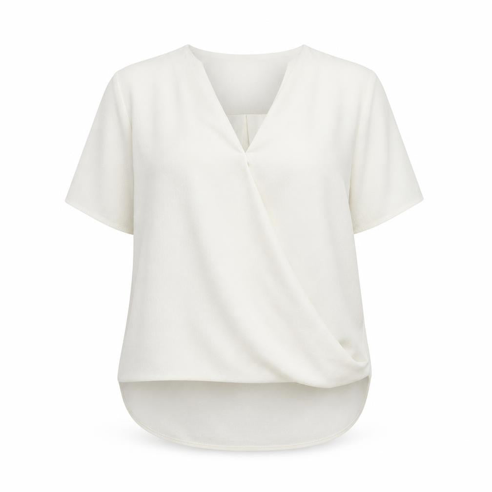 ASOS Womens Ivory Polyester Basic Blouse Size 14 V-Neck