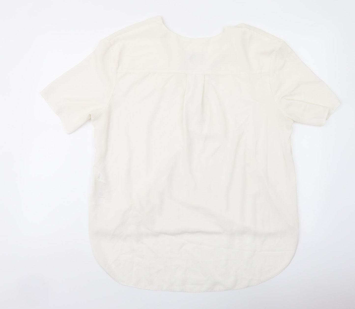 ASOS Womens Ivory Polyester Basic Blouse Size 14 V-Neck