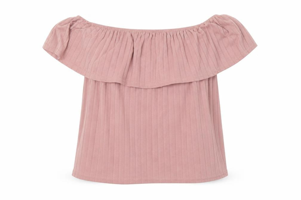 Boohoo Womens Pink Polyester Basic Blouse Size 10 Off the Shoulder
