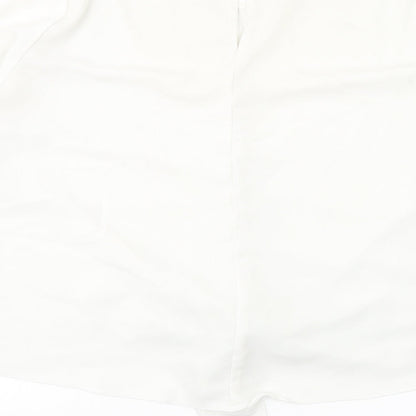 River Island Womens White Polyester Basic Blouse Size 16 Round Neck