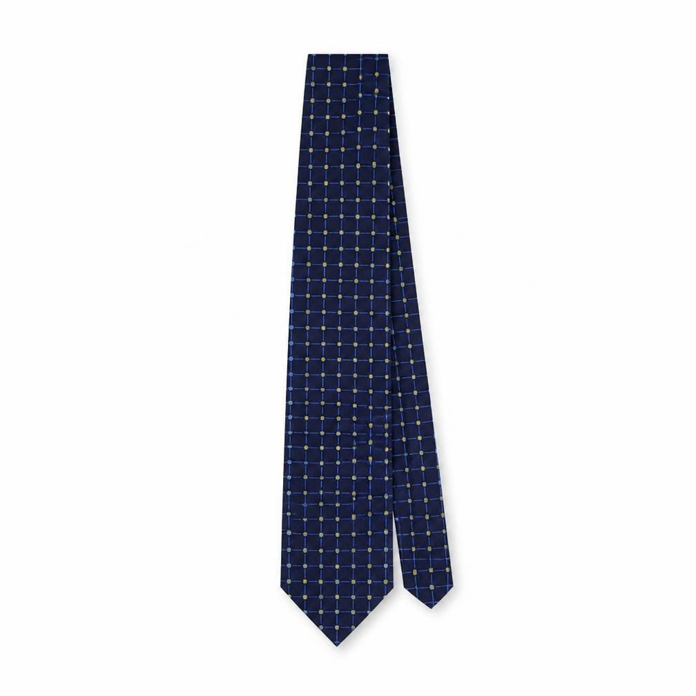 Marks & Spencer Mens Blue Plaids & Checks Polyester Pointed Tie One Size