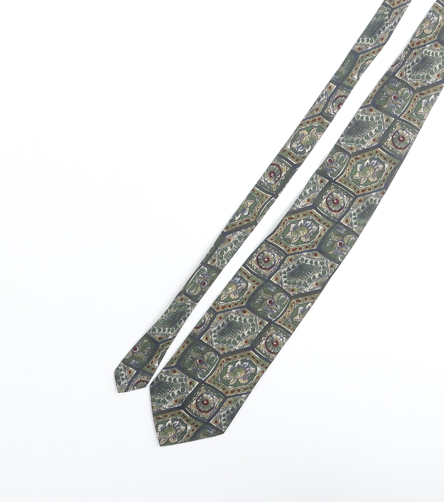 Burlington Mens Multicoloured Geometric Polyester Pointed Tie One Size