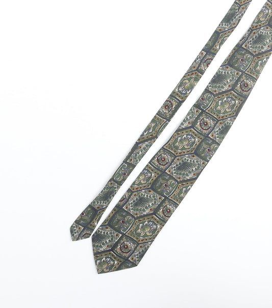 Burlington Mens Multicoloured Geometric Polyester Pointed Tie One Size