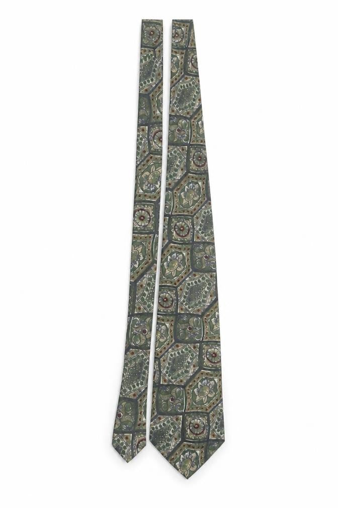 Burlington Mens Multicoloured Geometric Polyester Pointed Tie One Size
