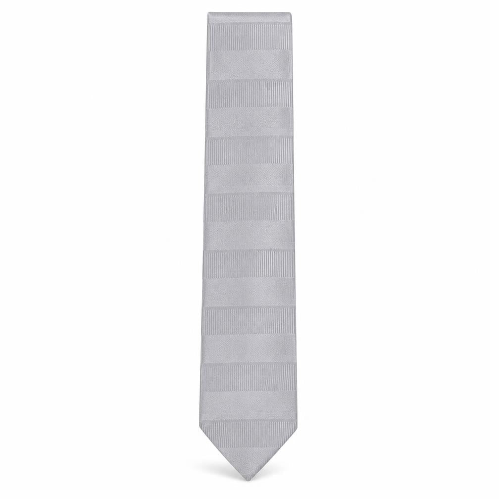 Liv Mens Grey Striped Silk Pointed Tie One Size
