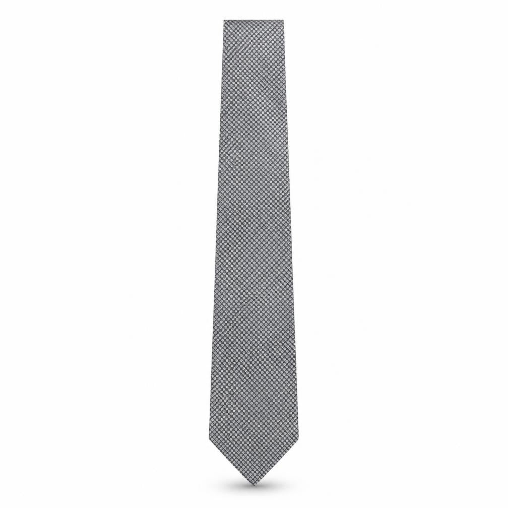 Michelle Hoche Mens Grey Geometric Silk Pointed Tie One Size