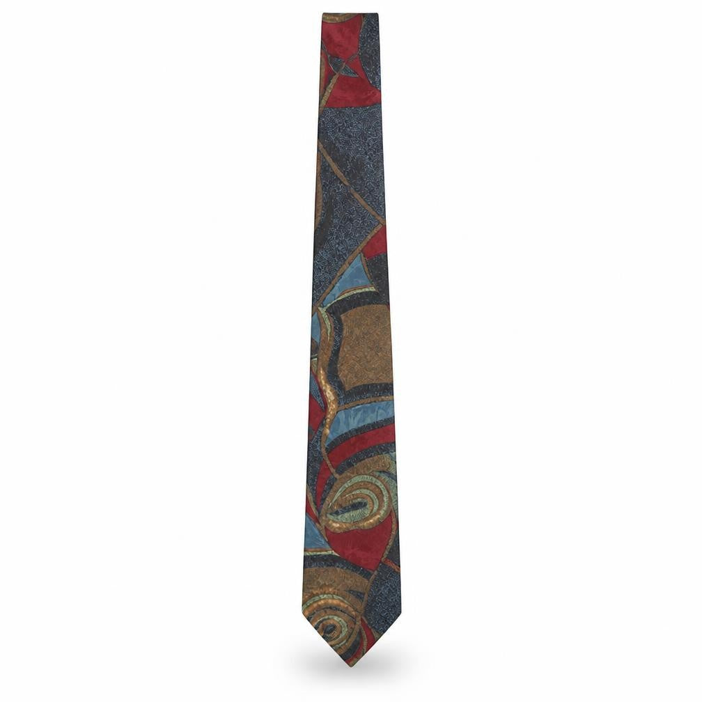 Jonelle Mens Multicoloured Geometric Polyester Pointed Tie One Size