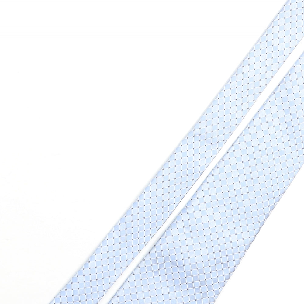 Osborne Mens Blue Plaids & Checks Silk Pointed Tie One Size