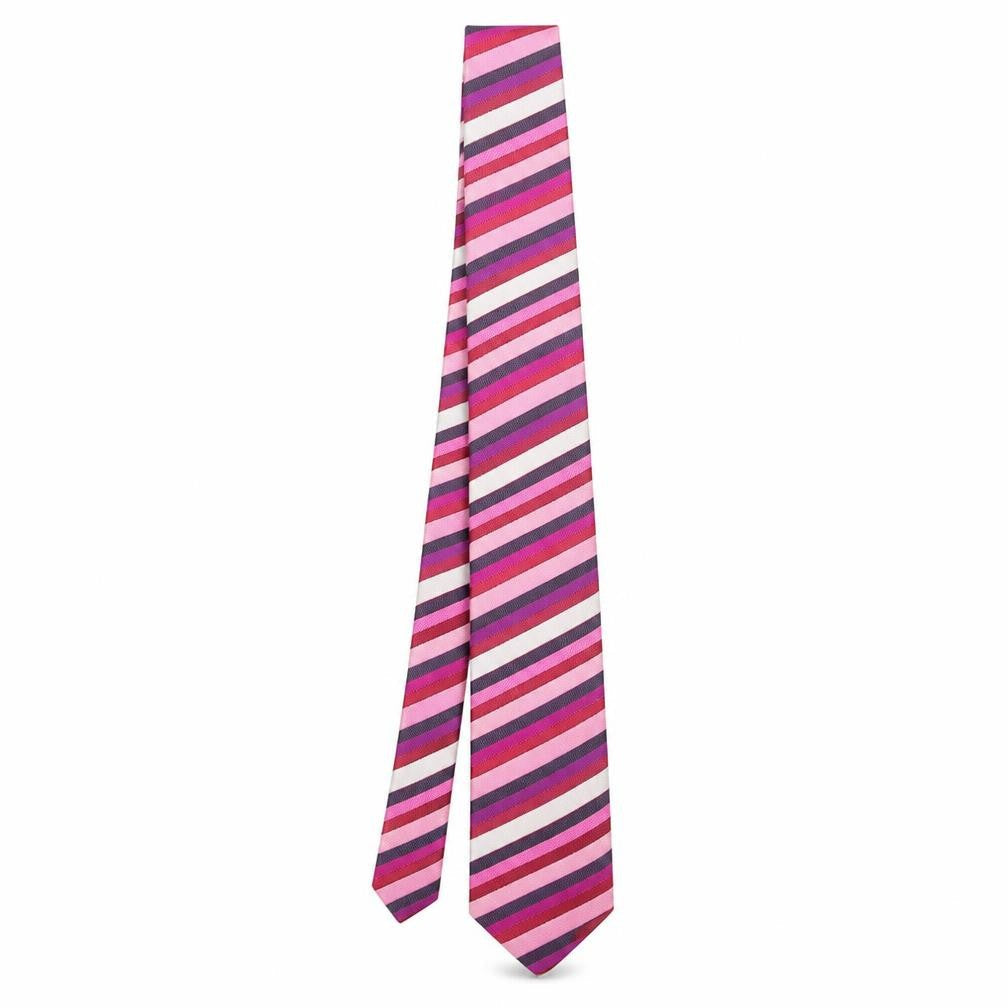 Next Mens Multicoloured Striped Silk Pointed Tie One Size